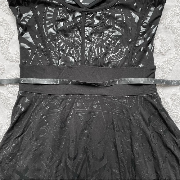 Killstar Occult Symbols Skater Dress xs Black - Picture 4 of 10